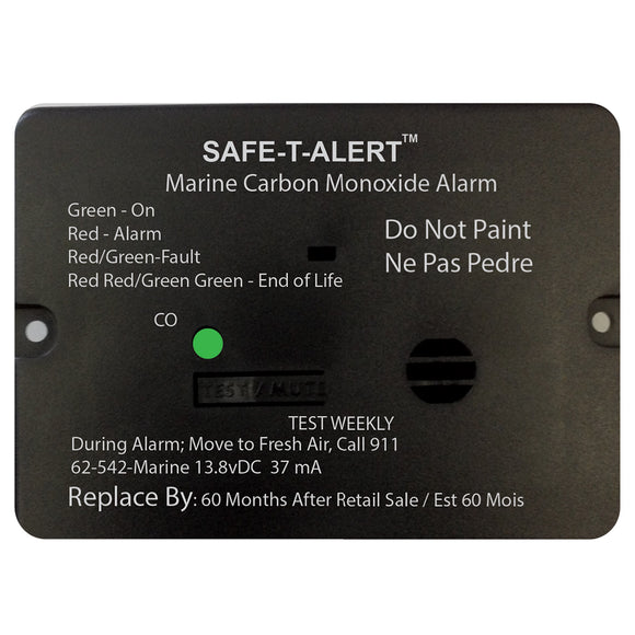 Safe-T-Alert 62 Series Carbon Monoxide Alarm w/Relay - 12V - 62-542-R-Marine - Flush Mount - Black