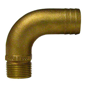 GROCO 2" NPT x 2-1/4" ID Bronze Full Flow 90&deg; Elbow Pipe to Hose Fitting