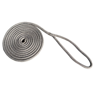 New England Rope 5/8" x 25&#39; Nylon Double Braid Dock Line - Grey