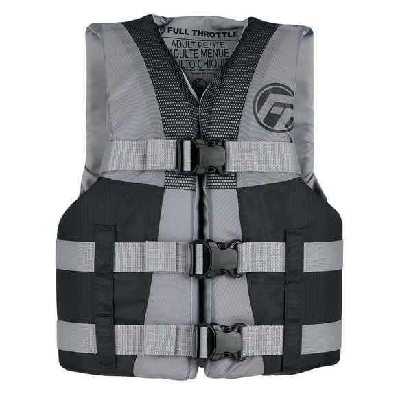 Full Throttle Teen Nylon Life Jacket - Grey/Black