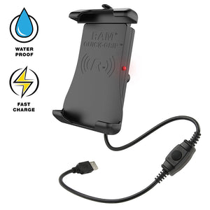 RAM Mount RAM&reg; Quick-Grip&trade; 15W Waterproof Wireless Charging Holder w/Ball