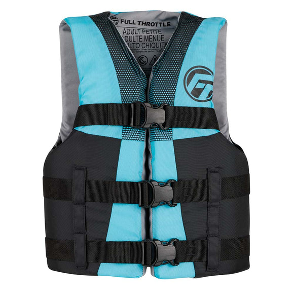 Full Throttle Teen Nylon Life Jacket - Aqua/Black