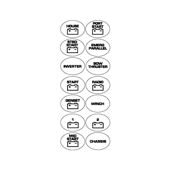 BEP Battery Switch Label Sheet