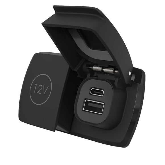 Scanstrut Flip Pro Duo - USB-A & USB-C w/12V Power Socket