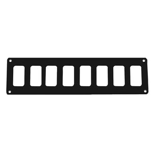 Pacer Switch Panel - 8 Switch &amp; 1 Row - 12.5" x 2.75" - Black Powder Coated Aluminum