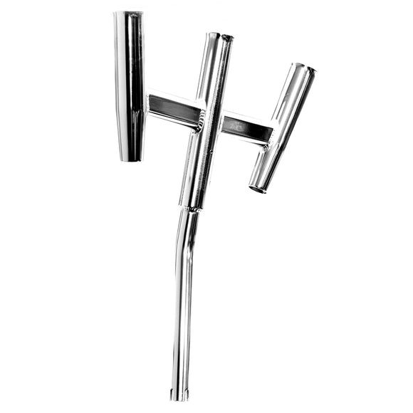 Tigress Triple Aluminum Kite Rod Holder - Bent Butt - Polished