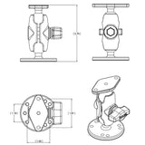 RAM Mount Flat Surface Mount Short Arm w/Diamond Base