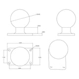 RAM Mount 2" x 3" Rectangle Base w/2.25" Ball