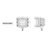 RIGID Industries D-SS Series PRO Spot LED Surface Mount - Pair - White