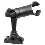 RAM Mount RAM Tube Jr. Fishing Rod Holder, Standard 4" Length Post Spline & Combo Bulkhead/Flat Surface Base w/Plunger