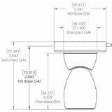 Lumitec GAI2 White Dimming, Blue/Red Non-Dimming - Heavy-Duty Base w/Built-In Switch - White Housing