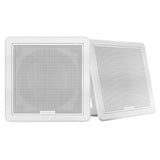 Fusion FM-F77SW FM Series 7.7" Flush Mount Square Marine Speakers - White Grill - 200W