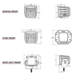 RIGID Industries D-Series PRO Flood Diffused Surface Mount Black Light - Pair