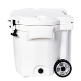 LAKA Coolers 30 Qt Cooler w/Telescoping Handle &amp; Wheels - White