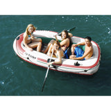 Solstice Watersports Voyager 4-Person Inflatable Boat Kit w/Oars &amp; Pump