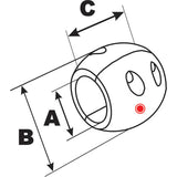 Performance Metals 1-1/2" Streamlined Shaft Anode - Aluminum