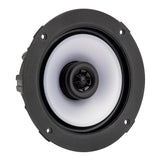 KICKER KM614FL 6.5" Low Profile Coaxial Marine Speakers w/RGB Lighting - 4-Ohm, White