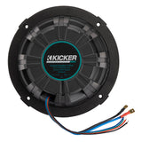 KICKER KM614FL 6.5" Low Profile Coaxial Marine Speakers w/RGB Lighting - 4-Ohm, White