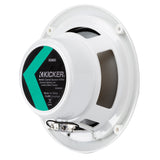 KICKER KM60 6.5" Marine Coaxial Speakers w/1/2" Tweeters - 4-Ohm, White w/Blue LED