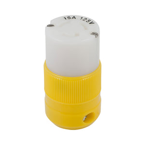 Marinco Locking Connector - 15A, 125V - Yellow