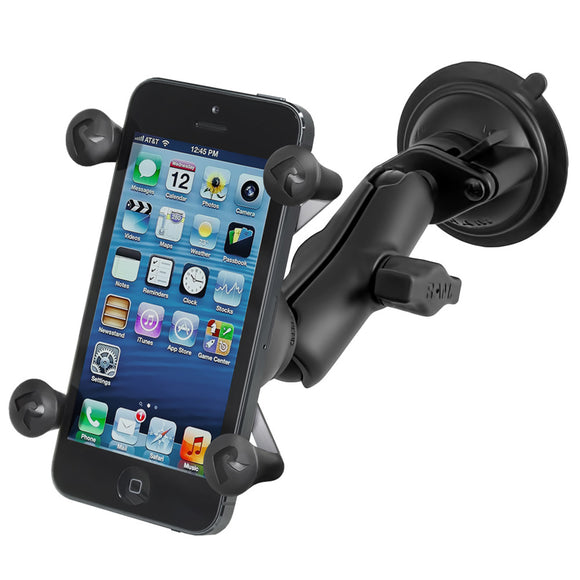 RAM Mount Twist Lock Suction Cup Mount w/Universal X-Grip Cell Phone Holder